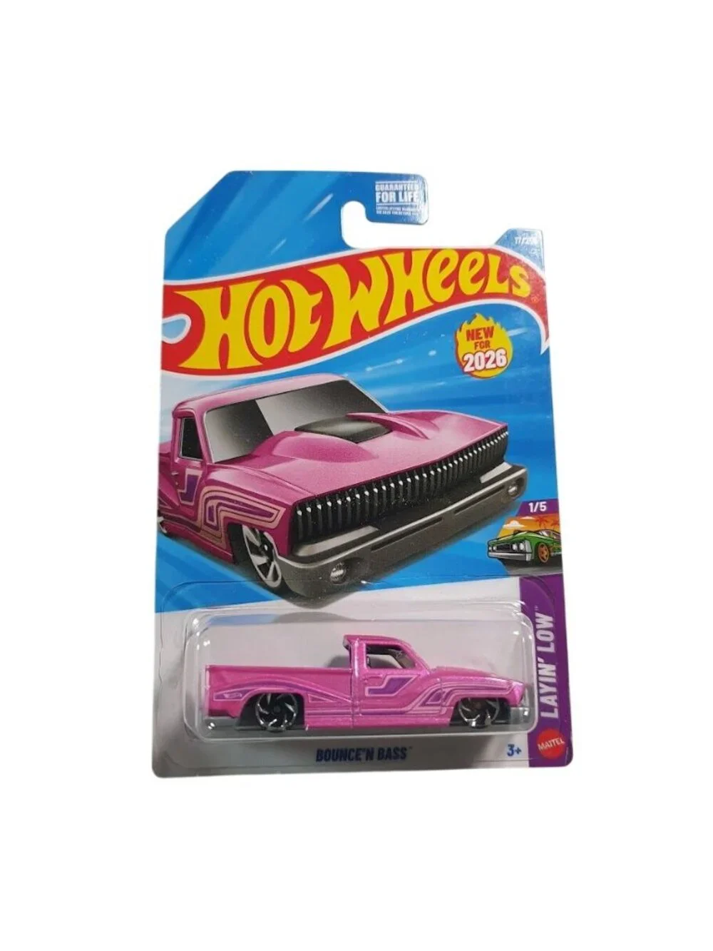 Hot Wheels Layin Low Series Bouncen Bass Pink 2026 Collectible Die Cast Car Toy